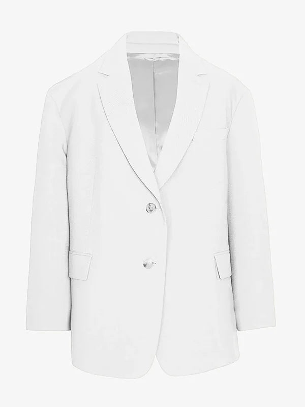 Noelia - Blazer oversize de líneas limpias, color blanco