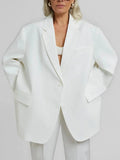 Noelia - Blazer oversize de líneas limpias, color blanco